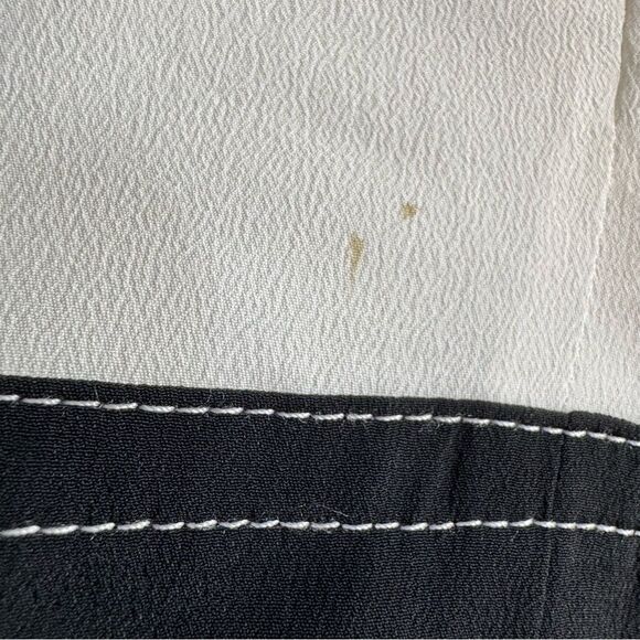 MARNI Peplum Blouse Size 4 Silk Blend Short Sleeve Color Block Semisheer - Picture 14 of 14